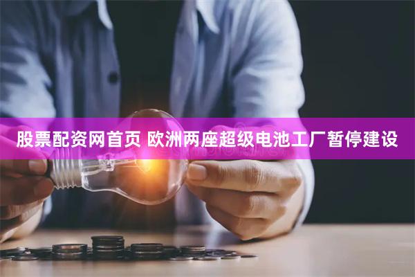 股票配资网首页 欧洲两座超级电池工厂暂停建设