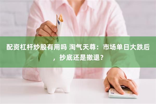 配资杠杆炒股有用吗 淘气天尊：市场单日大跌后，抄底还是撤退？